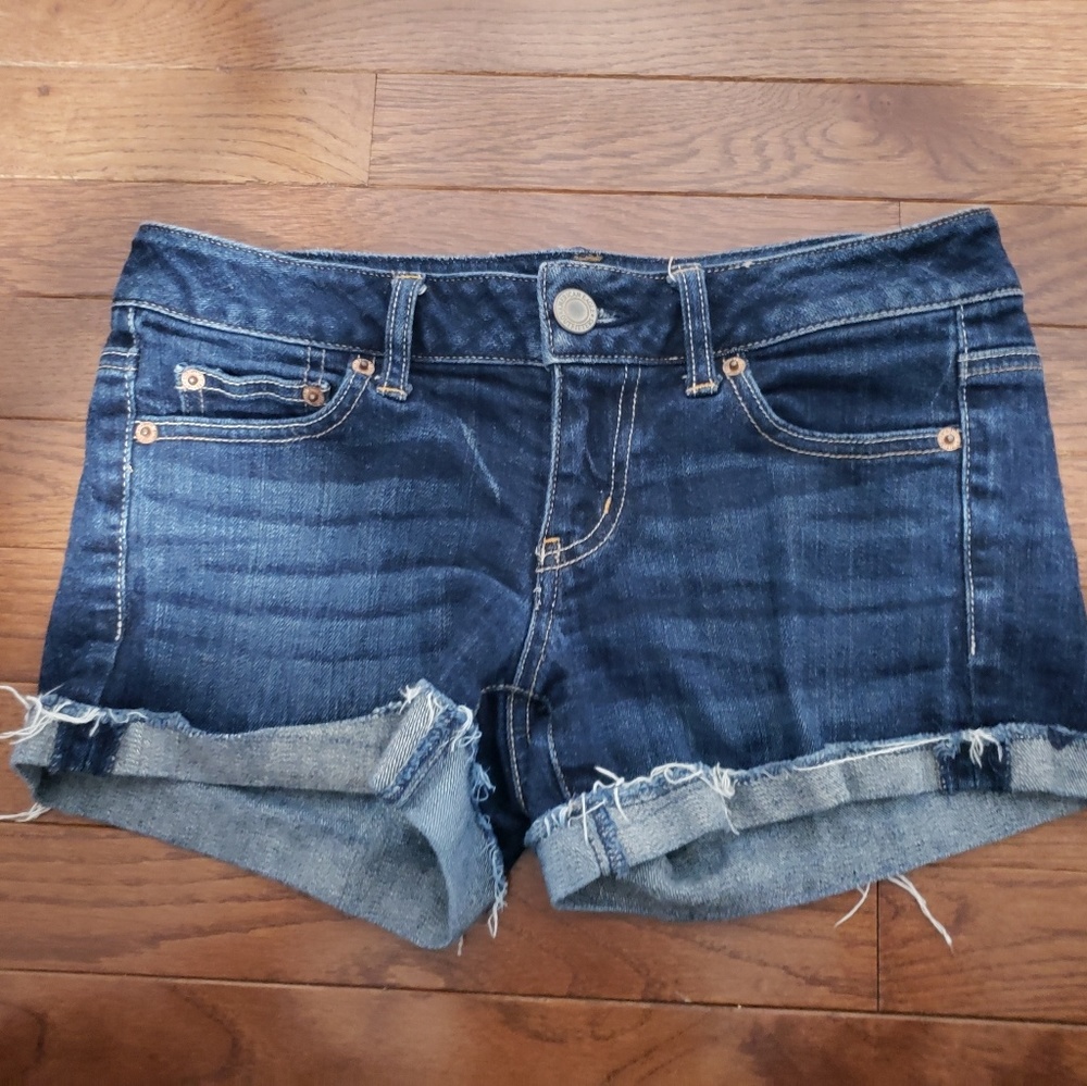 Dark wash jean shorts